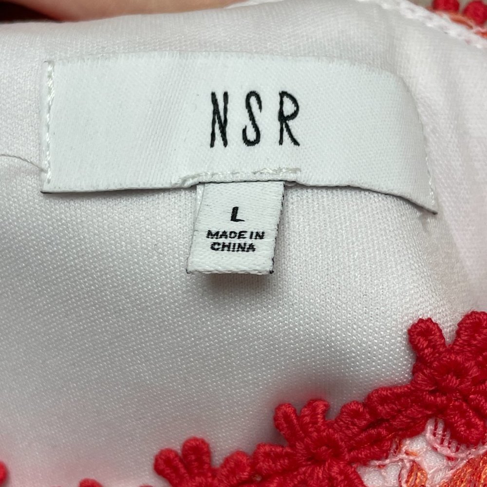 NSR Womens Coral Floral Trim Bustier Sleeveless Tank Lace Midi Dress Size Large - Picture 9 of 10